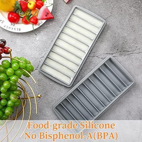 Eaasty 2 Pcs Breastmilk Freezer Storage Baby Food Milk Freezer Trays, Gray