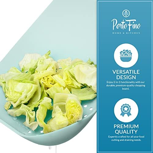 PortoFino Plastic Cutting Board, Kitchen Cutting Boards, Lightweight, Non Slip, Hanging hole with Draining Edge, Ideal RV Kitchen Accessories, Ideal Kitchen Gift, Dishwasher Safe