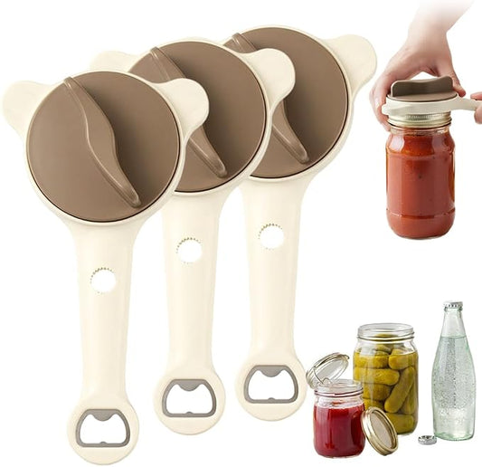 4 in 1 Multi-Purpose Jar Opener, 2026 New Adjustable Three Claw Bottle Opener with Non Slip Teeth, Multi Size Lid Tool for Jars Cans Wine Bottles, Home Kitchen Helper (3pcs)