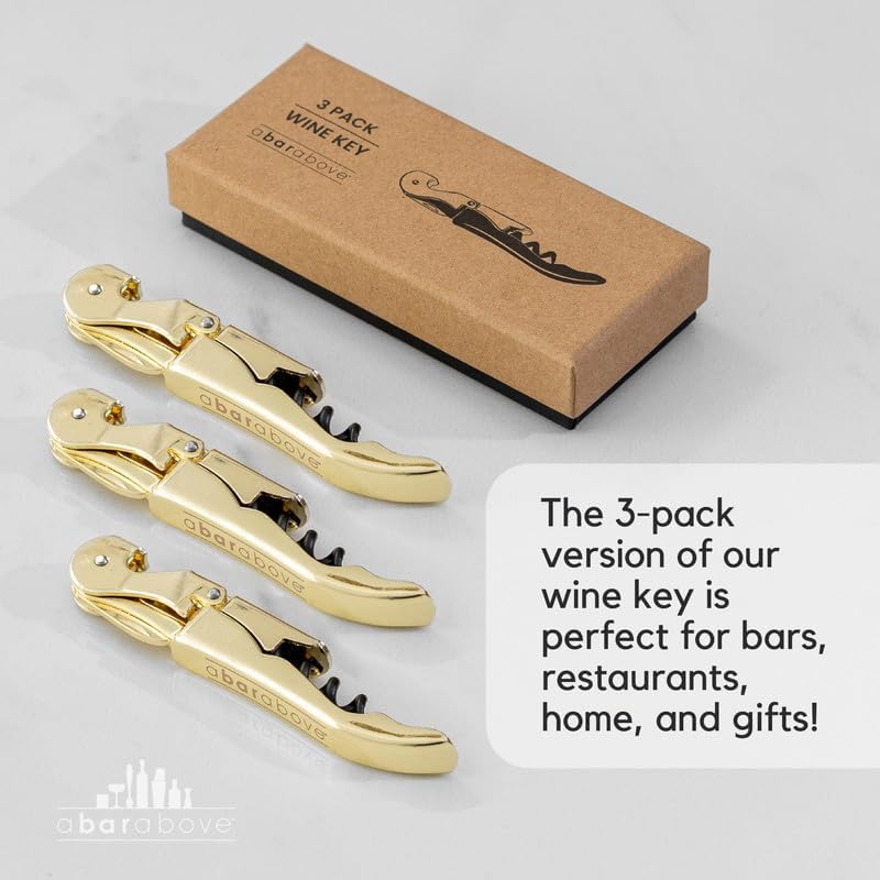 A Bar Above Manual Wine Bottle Opener and Corkscrew Wine Key with Foil Cutter and Bottle Cap Remover, Professional Waiters Corkscrew for Servers, Bartenders, and Home Use