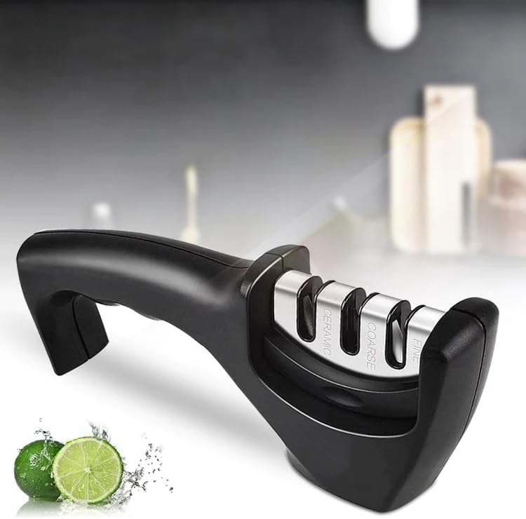 Seido 3-Stage Manual Knife Sharpener, Tungsten Diamond Ceramic