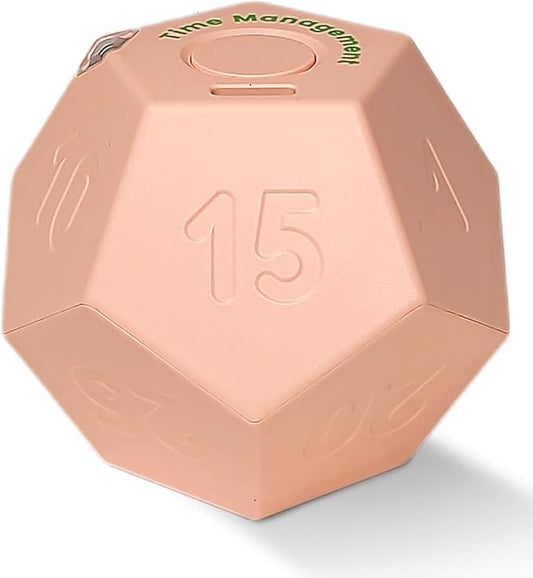 Cube Pomodoro Timer - Flip to Start Countdown, Rechargeable Mini Productivity Timer for Study, Office, 11 Preset Times, Silent/Vibration, Time Management Tool for Kids & ADHD (Pink)