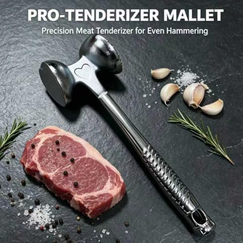 Heart Shaped Meat Tenderizer Hammer Non Slip Ergonomic Handle Kitchen Mallet for Steak Chicken