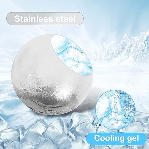EooCoo Stocking Stuffers for Men, 6 Pack Reusable Whiskey Stones Set, Stainless Steel Ice Balls Kit for Drinking, Christmas Bourbon Whiskey Gifts for Husband, Boyfriend, Dad, Beer Lover
