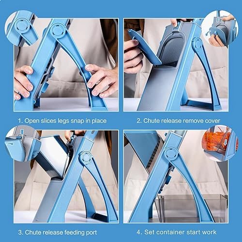 Multifunctional Mandoline Slicer, Julienne & Dicer, 5 in 1 Adjustable Vegetable Chopper for Perfect Potato, Kitchen Gadgets Vegetable & Fruit Slices in Seconds
