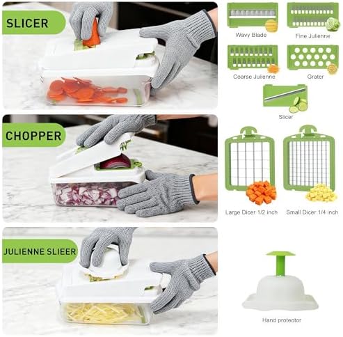 7 Blades Adjustable Mandoline Slicer, Multifunctional Veggie & Fruit Cutter