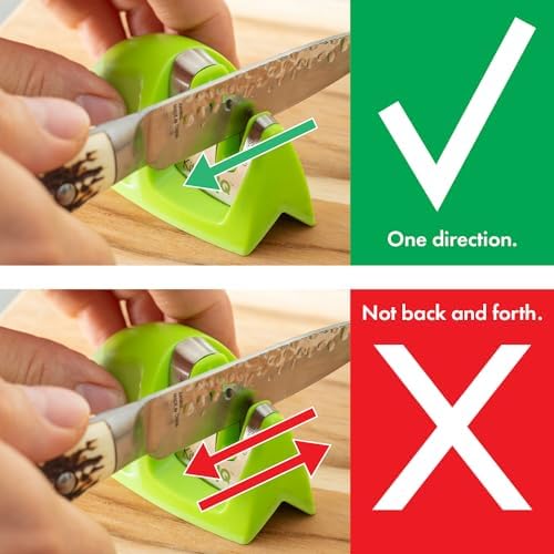 KitchenIQ 51422 | Edge Grip 2-Stage Knife Sharpener | Green – 3 Pack | Coarse & Fine Sharpener | Compact for Easy Storage | Stable Non-Slip Base | Soft Grip Rubber Handle | Straight & Serrated Knives