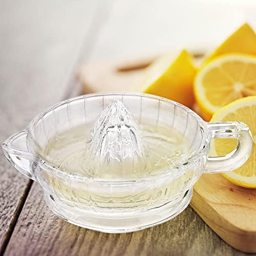 Ejoyous Manual Lemon Squeezer, Hand Press Juicer Heavyweight Glass Juicer for Fruit Juice Oranges Citrus Limes