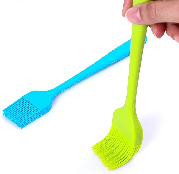 Pastry Brush, McoMce 2 Pack Basting Brush, One-Piece Seamless Design Cooking Brush, Basting Brush for Cooking, Food Grad Silicone Basting Brush, Green Food Brush, Blue Kitchen Brushes for Food