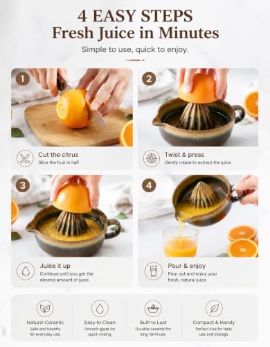Ceramic Lemon Squeezer Juicer Manual Citrus Juicer Orange Squeezer Bowl