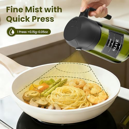 Oliver Oil Sprayer Dispenser for Cooking Bottle 16oz Green Glass Black