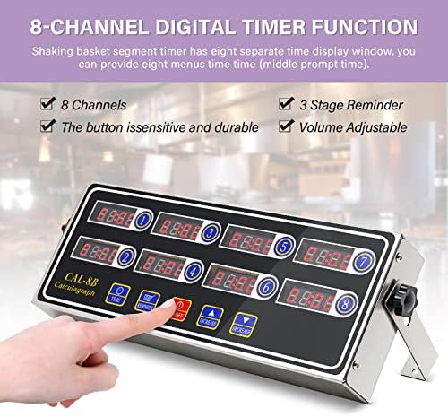 Commercial Kitchen Timers for Cooking Manual Big Large Timer Digital Timer 8-Channel Digital Commercial Fryer Reminder with Loud Alarm for Boiling Eggs