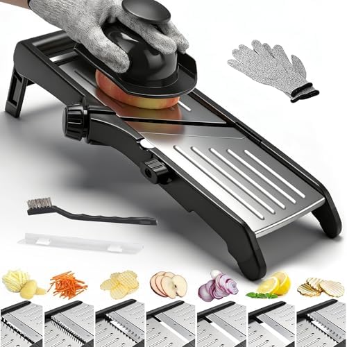 -BINGBING- Mandoline Slicer for Kitchen, 7-in-1 Adjustable Vegetable Slicer