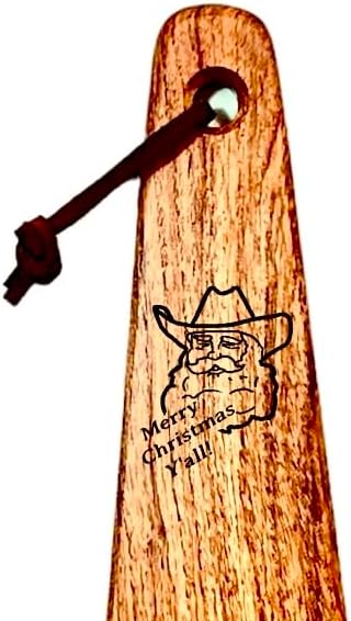 COWBOY SPATULA - Mesquite Wood Spatula, Handmade in Texas, Made in USA, Perfect for cast iron cookware, steel cookware, nonstick cookware - Personalization Optional (Christmas - Merry Christmas Y'all)