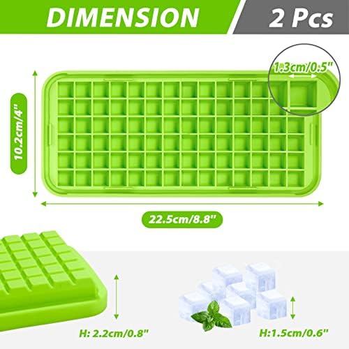 Webake Silicone Ice Cube Tray with Lid Easy Release Small Ice Molds 86 Grids Mini Crushed Tiny Ice Trays for Drinks Coffee Juice Whiskey Cocktails