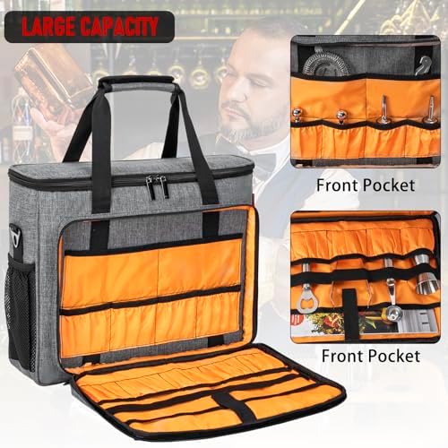 Bartender Kit, 11pcs Cocktail Shaker Set with Bartender Travel Carrying Bag