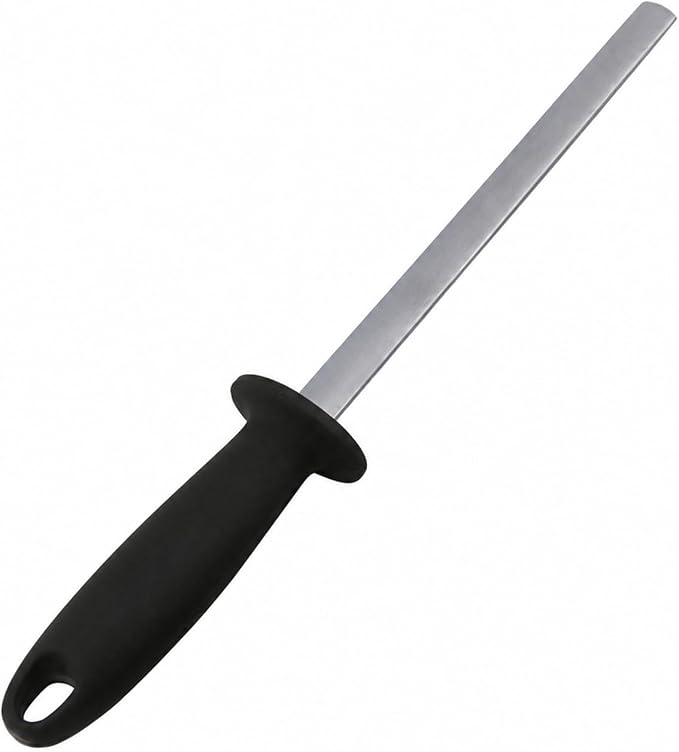 5 Inch Diamond Knife Sharpening Steel Rod, Professional Kitchen Diamond Knife Blade Sharpener Rod Stick, Knife Honer Steel for Honing Knife Blades, Chef Knives and Shears