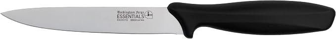 Rockingham Forge Essentials 8007 Range Lightweight Stainless Steel 5” Utility Knife with Black Handle, Individually Carded