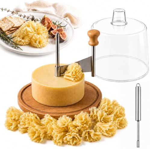 Cheese Curler Wheel with Cover, Stainless Steel Cheese Shaver with Manual Handheld Flaker, Kitchen Cheese Cutter Gadget for Butter Chocolate Home Parties Bakery Restaurants Cafes