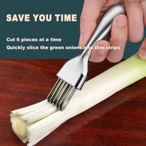 Stainless Steel Green Onion Slicer Cutter with Solid Handle for Garlic