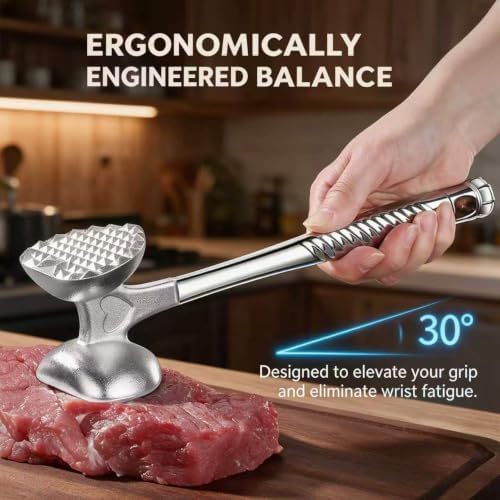 Heart Shaped Meat Tenderizer Hammer Non Slip Ergonomic Handle Kitchen Mallet for Steak Chicken