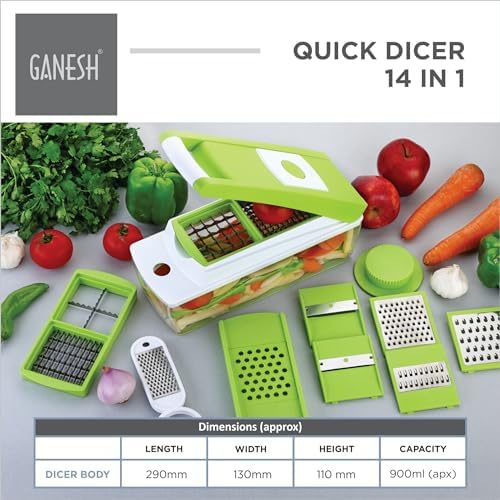 Ganesh Quick Plastic Dicer, Green