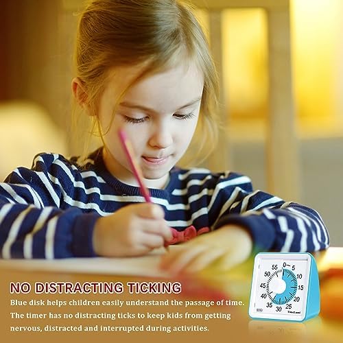 60-Minute Visual Timer for Kids, Management Classroom Timer, Blue
