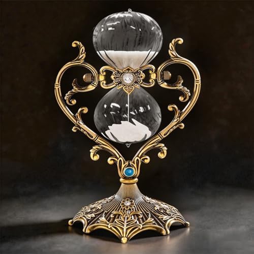 Hourglass Clock Sand Timer, Love Style Metal Hour Glass 30 Minute for Decor