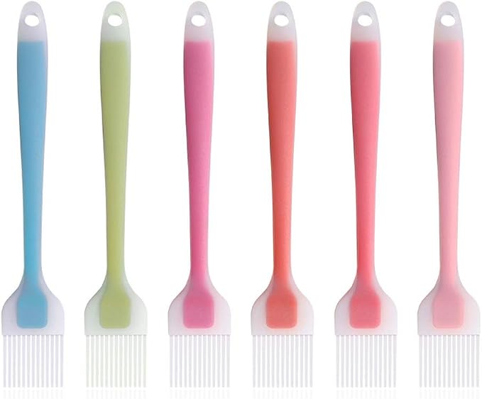 6Pcs Silicone Basting Brushes Heat Resistant BPA Free Pastry Grill Barbecue Brush Set Kitchen Cooking Tools Dishwasher Safe
