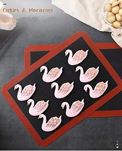 Silicone hollow Baking Mat Sheet, Set of 2. NonStick Oven Liner Perforated Mesh Pad, baked biscuits non-stick high temperature mat, breathable fiberglass baking mat, double-sided available.