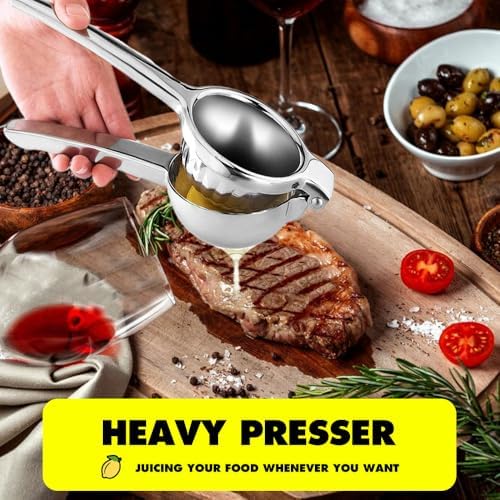 Lemon Squeezer Stainless Steel,Manual Citrus Juice Press Squeezer for Lemons Orange and Limes,Handheld Citrus Squeezer Squeeze Out as Much Juice as Possible (1PC)