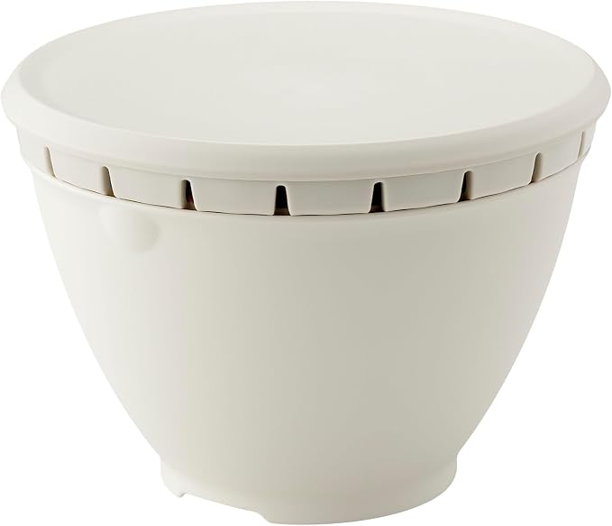 RISU GLIB115 Squirrel N Liberarista Ball Colander Set with Lid, Large, White, Made in Japan, Microwave Safe, 8.7 inches (22 cm)
