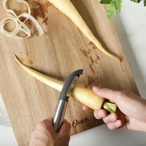 Oster Chadswyck 7.9” Straight Peeler, Stainless Steel Vegetable & Fruit Peeler, Sharp Blade for Potatoes, Carrots & Apples, Dishwasher Safe