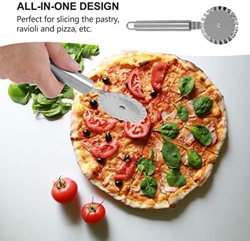 Abaodam ravioli cutter pizza steel pasta pie crust wheel & decorator set dough roller commercial- Pastry Ravioli Pizza Cutter Stainless- Steel Wheels for Commercial- Grade Pasta Pie