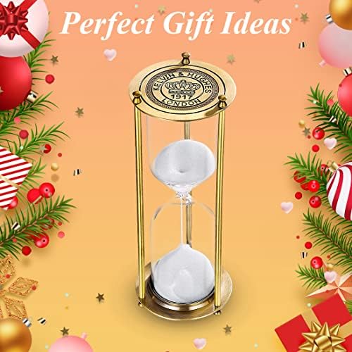 Sand Timer 2 Minute, Small Hourglass,Antique Brass Sand Clock,Vintage Sand Watch 2 Min,Antiguo Reloj De Arena 2 Minuto,Metal Unique Sandglass for Gifts Games Cooking Home Decoration