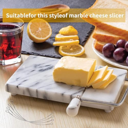 6 Pcs Cheese Slicer Wire Replacement For Marble Cheese Slicer Board,Cheese Cutter Wire for Block Cheeses Butter Cutting,Silver, 5.7 inches long(6 Pcs)