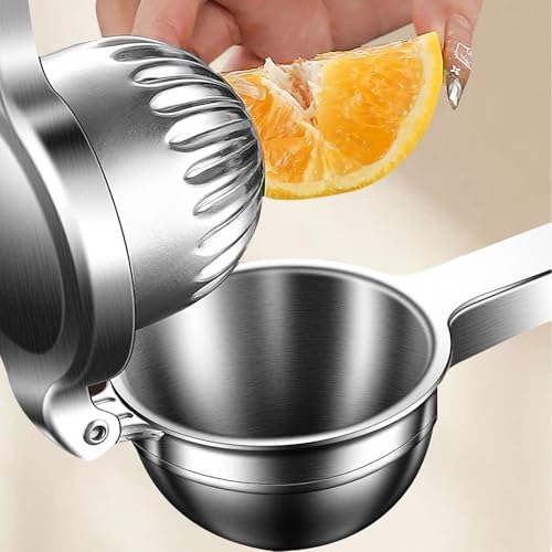 Stainless Steel Juicer Hand Press-Heavy Duty Hand Juicer Manual Juicer Handheld Squeezer Press For Lemon Pomegranate Orange-Kitchen Tool (Stainless steel-A)