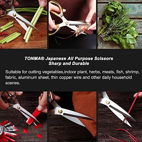 TONMA Kitchen Scissors All-Purpose, Made in Japan, Stainless Steel, TKM-4