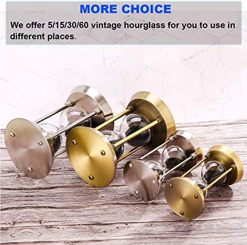 SuLiao Hourglass 30 Minutes Sand Timer, Antique Brass Black Sand Clock Stand, Unity Metal Sand Watch 30 Min, Unique Vintage Small Glass Sandglass for Home, Desk, Office Decorative