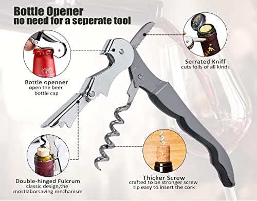 RECUTMS 12 Pack Wine Opener,Waiter Corkscrew Wine Key for Servers（Gray）