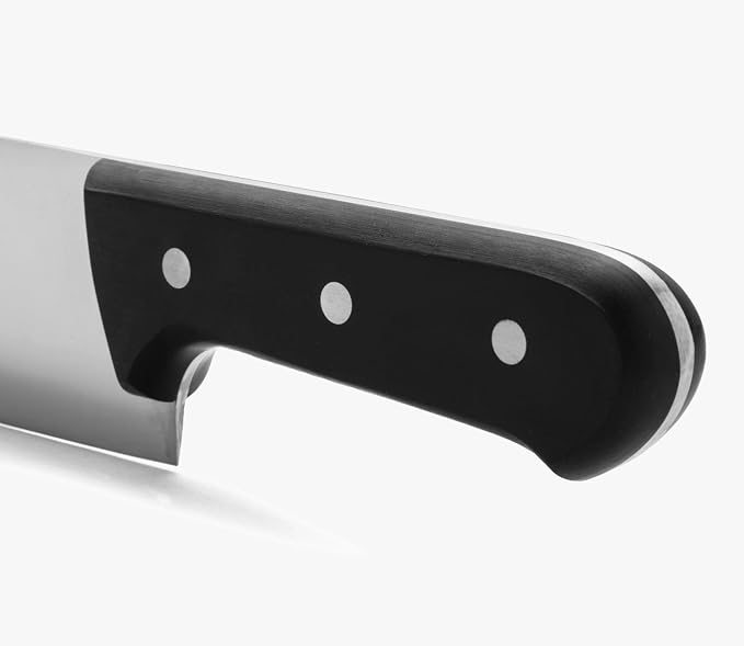 Arcos Cheese Knife 16 Inch Nitrum Stainless Steel and 400 mm blade. 1150 gr. Ergonomic Polyoxymethylene POM Handle. Series Universal. Color Black