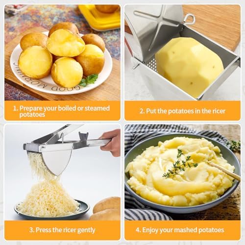 Potato Ricer, Heavy Duty Potato Masher and Ricer Kitchen Tool