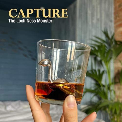 Whisky Stone Gift Set – Scotch Ness Monster Chilling Stone with Premium Gift Box – Funny Whiskey Gift for Men – Bourbon Drink Accessory – Father's Day, Birthday