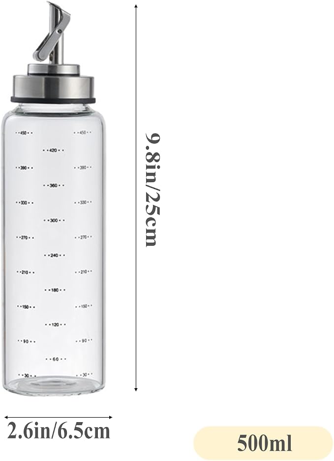Olive Oil Dispenser Bottle,17 Oz Oil Dispenser For Kitchen,Glass Oil Bottle