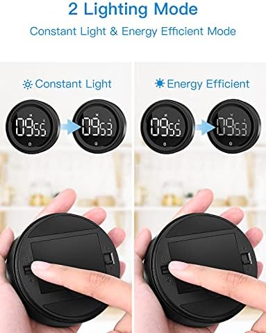 LIORQUE Digital Kitchen Timer, 99 Minute Magnetic Countdown Timer, Black