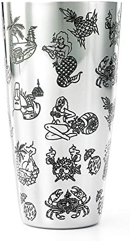 Barfly Cocktail Tin, Large 28 oz (828 ml), Stainless Steel, Tiki