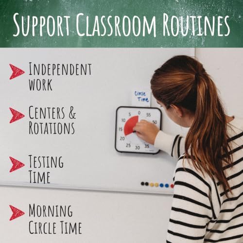 TIME TIMER 8 inch Visual Timer - 60 Minute Kids Desk Countdown Clock with Dry Erase Activity Card, Also Magnetic - for Kids Classroom, Homeschooling Study Tool, Task Reminder, Home and Kitchen Timer