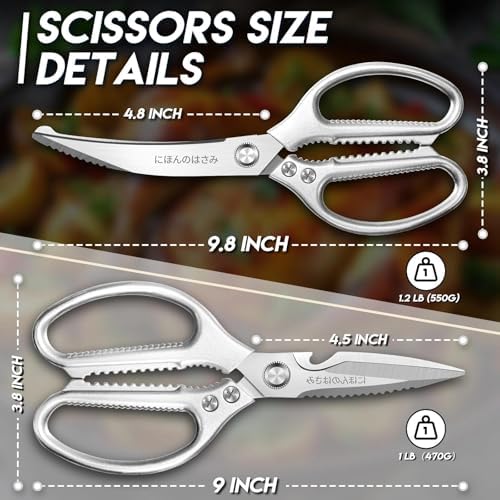 TIJERAS Kitchen Scissors Shears Set - 2PCS Stainless Steel Sharp
