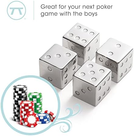Outset Stainless Steel Whiskey Stone Set, 4 Dice Chillers