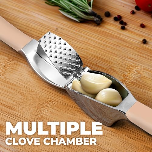 Zulay Kitchen Metal Comfort Grip Garlic Press